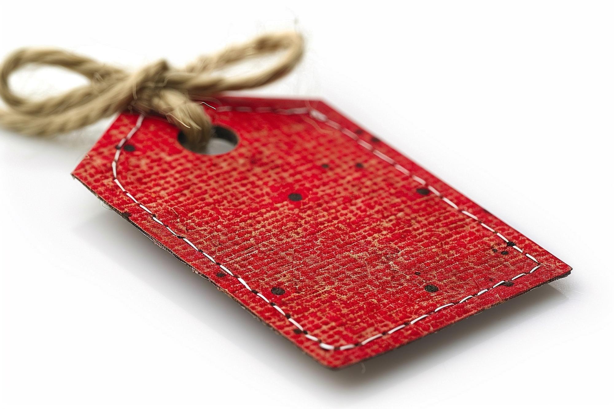 Samples of embroidered tags and labels